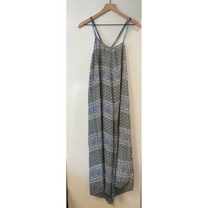 Madewell Blue Pattern Cross-Back Maxi Dress